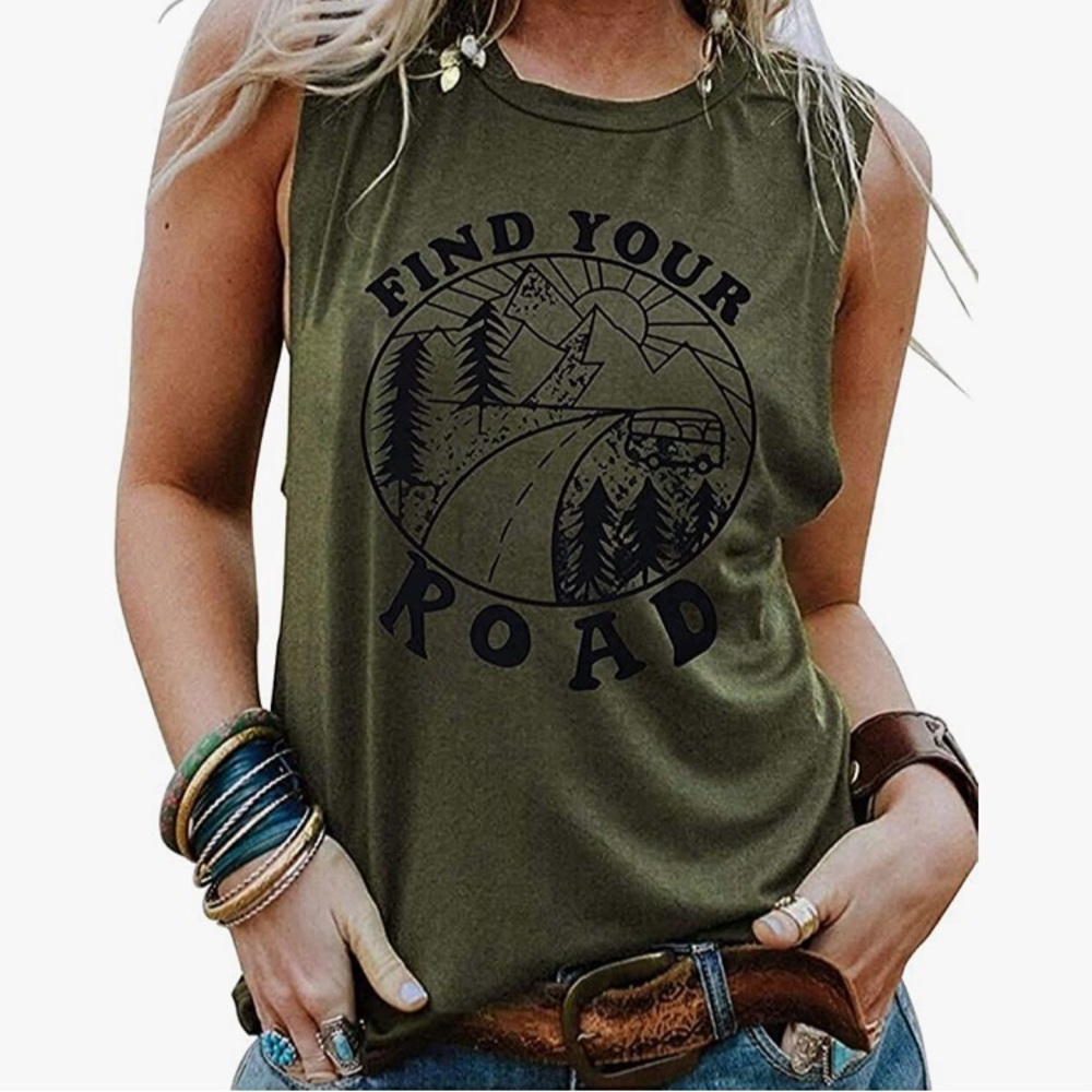 Women’s “Find Your Road” Sleeveless Top